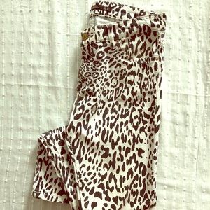 Black and white leopard print jeans